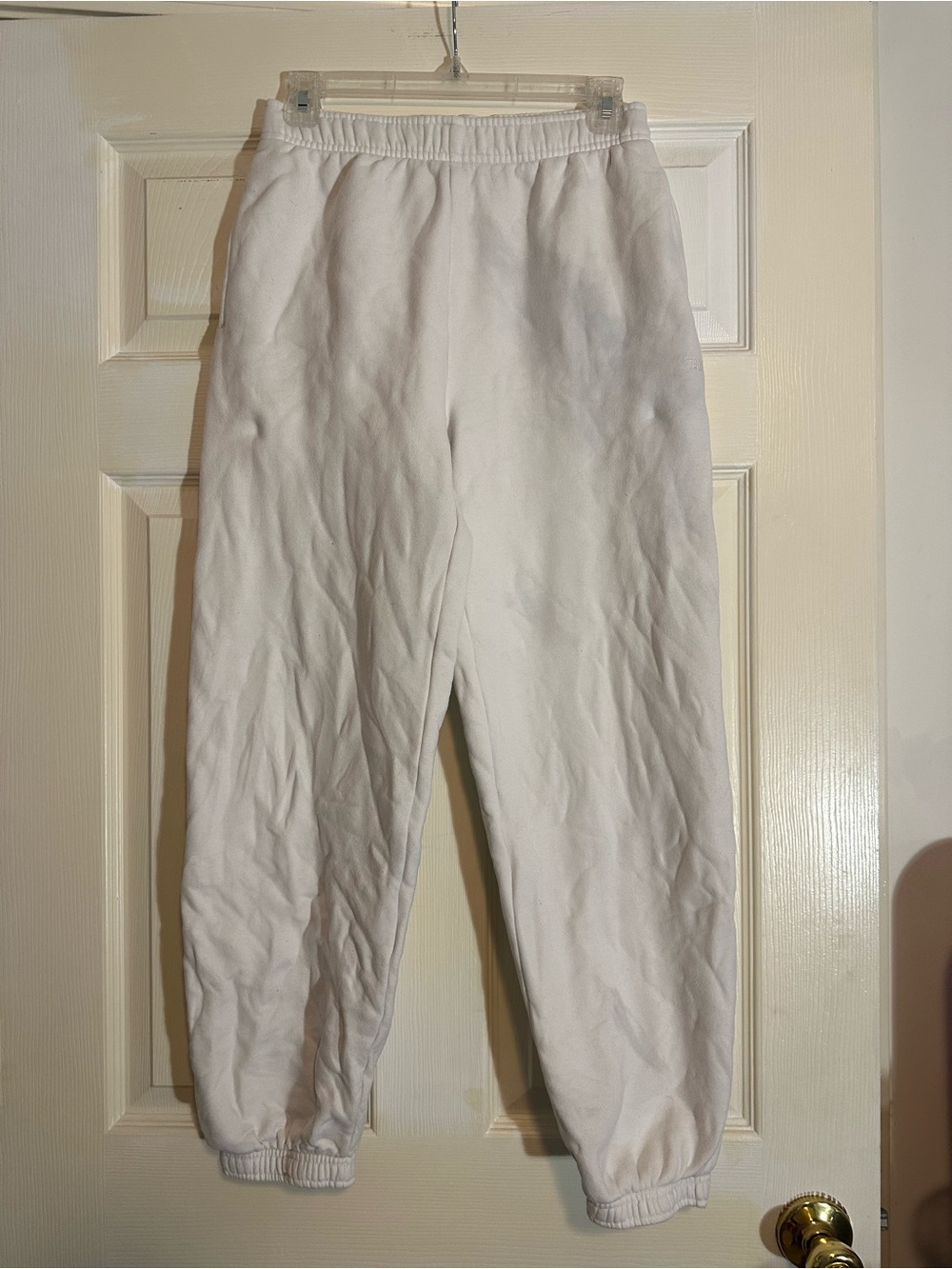 TNA Aritzia White Cozy Fleece Sweat Pant Joggers
